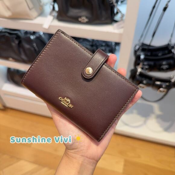 NWT Coach 2-in-1 Wallet Smooth Leather CCL71 IM/ESPRESSO Gold - Picture 1 of 11